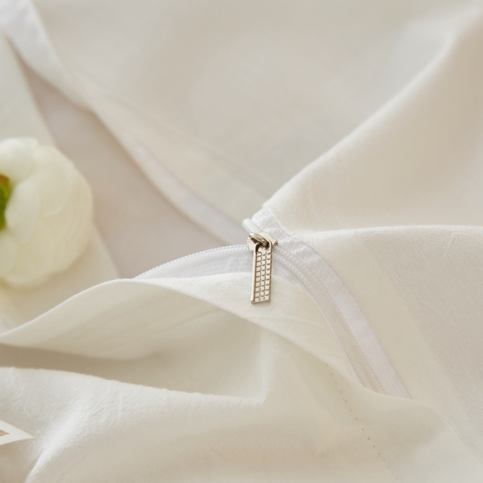 91家纺网 家纺一手货源 找家纺 宝士康 2023新款无印风系列四件套 本白