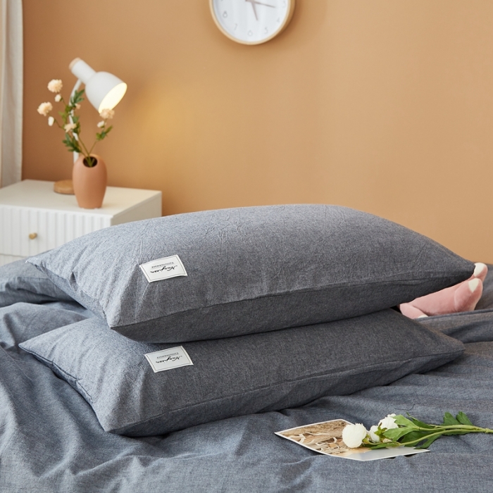 91家纺网 家纺一手货源 找家纺 宝士康 2023新款无印风系列四件套 低调灰