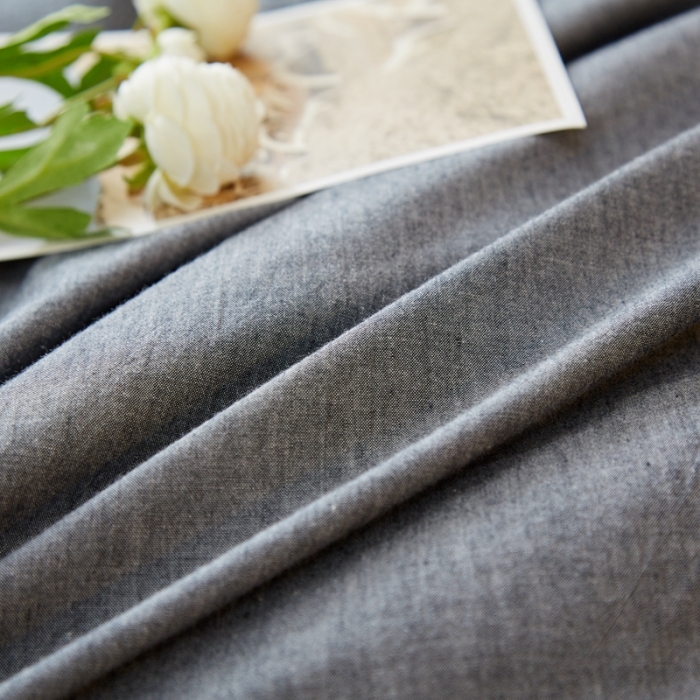 91家纺网 家纺一手货源 找家纺 宝士康 2023新款无印风系列四件套 低调灰