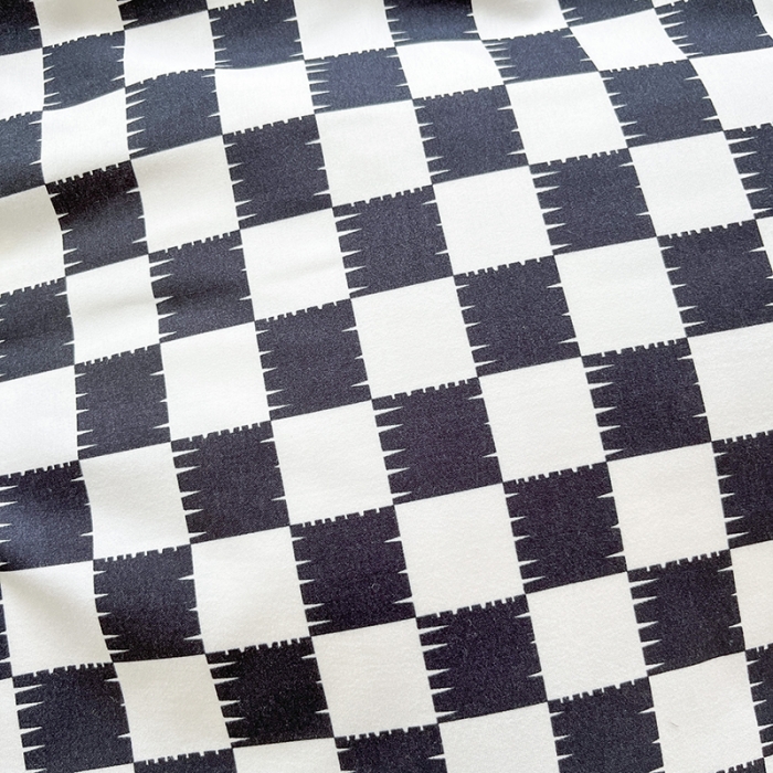 91家纺网 家纺一手货源 找家纺 赫然家纺 2026新款纯色磨毛系列床单款四件套 棋盘格-黑