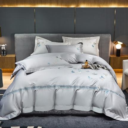 91家纺网 家纺一手货源 找家纺 （总）惠居家 2022新款长绒棉刺绣四件套蝴蝶