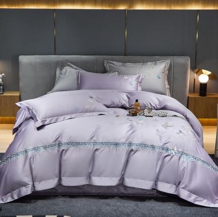 91家纺网 家纺一手货源 找家纺 （总）惠居家 2022新款长绒棉刺绣四件套蝴蝶