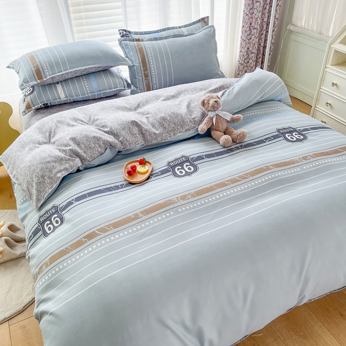 91家纺网 家纺一手货源 找家纺 赫然 130g生态长绒棉植物羊绒加厚斜纹磨毛四件套 艾尼亚