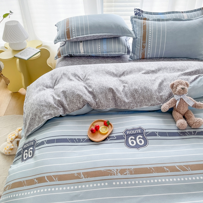 91家纺网 家纺一手货源 找家纺 赫然 130g生态长绒棉植物羊绒加厚斜纹磨毛四件套 艾尼亚