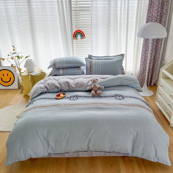 91家纺网 家纺一手货源 找家纺 赫然 130g生态长绒棉植物羊绒加厚斜纹磨毛四件套 艾尼亚