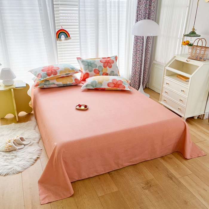 91家纺网 家纺一手货源 找家纺 赫然 130g生态长绒棉植物羊绒加厚斜纹磨毛四件套 七色花