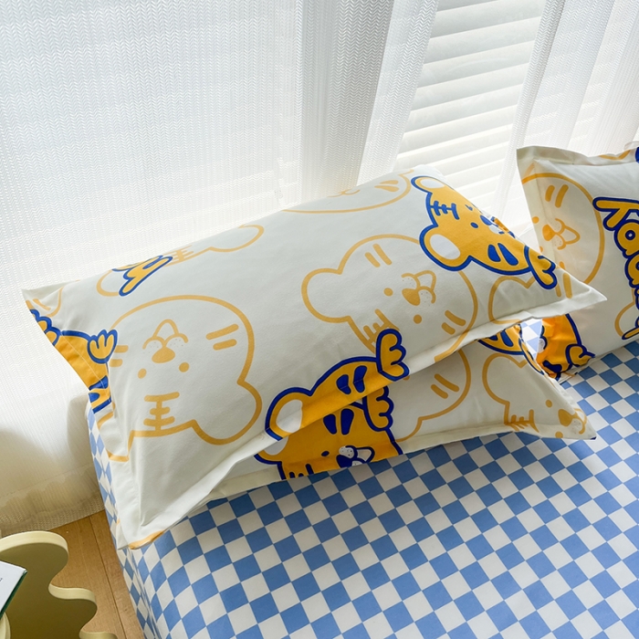 91家纺网 家纺一手货源 找家纺 赫然 130g生态长绒棉植物羊绒加厚斜纹磨毛四件套 小萌虎