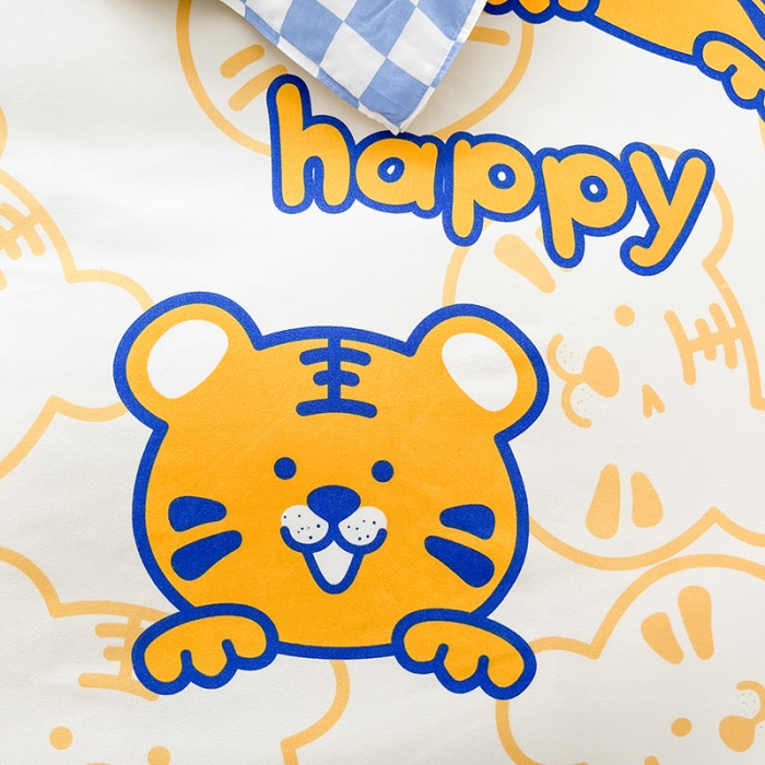 91家纺网 家纺一手货源 找家纺 赫然家纺 新款斜纹磨毛单品被套 小萌虎