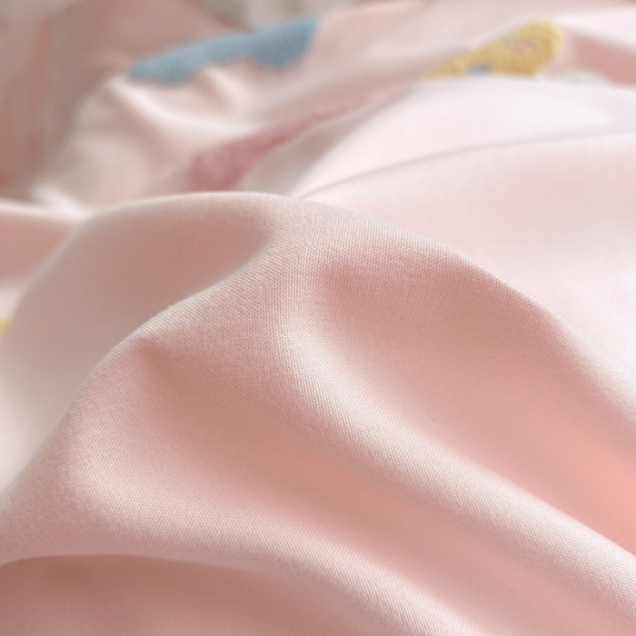 91家纺网 家纺一手货源 找家纺 （总）易禾家纺 2022新款小清新水洗亲肤棉四件套七彩云朵