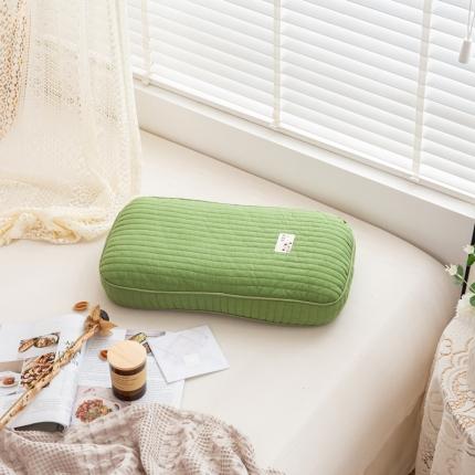 91家纺网 家纺一手货源 找家纺 明星 2022新款全棉韩式砂洗全荞麦壳枕头面包枕 砂洗面包绿色(48*26+-2cm)