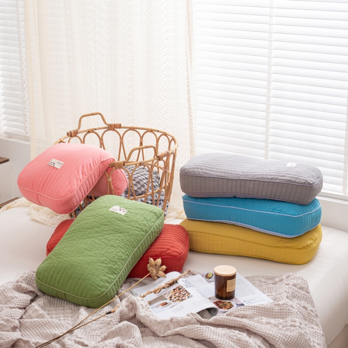 91家纺网 家纺一手货源 找家纺 (总) 明星 2022新款全棉韩式砂洗全荞麦壳枕头面包枕