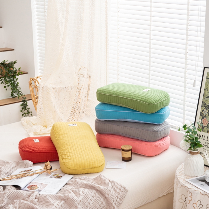 91家纺网 家纺一手货源 找家纺 (总) 明星 2022新款全棉韩式砂洗全荞麦壳枕头面包枕