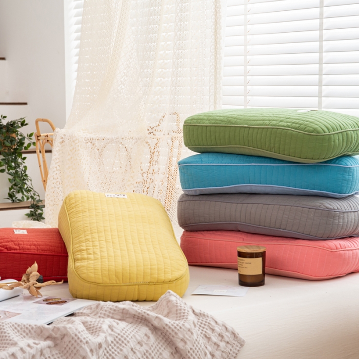 91家纺网 家纺一手货源 找家纺 (总) 明星 2022新款全棉韩式砂洗全荞麦壳枕头面包枕