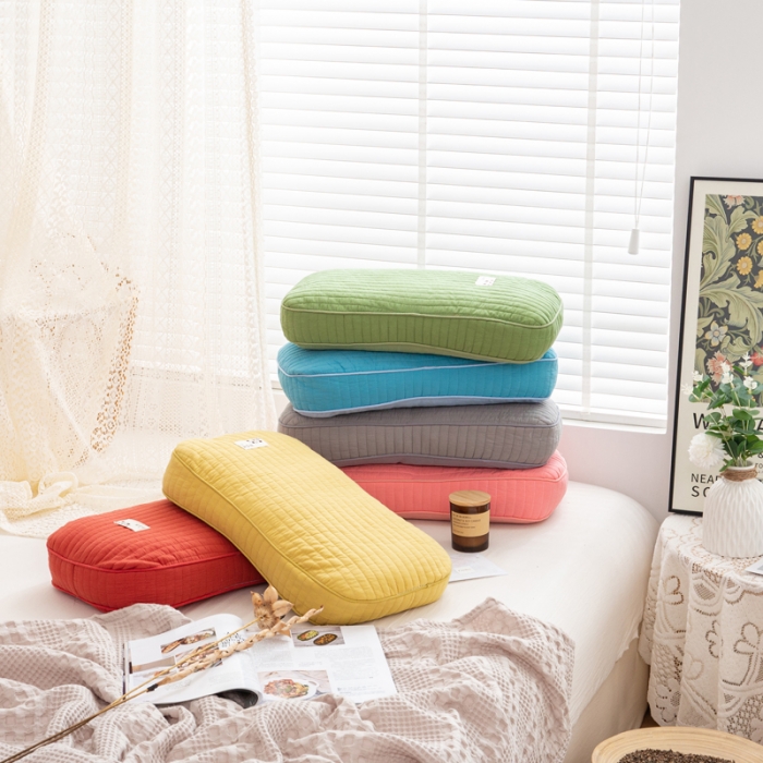 91家纺网 家纺一手货源 找家纺 (总) 明星 2022新款全棉韩式砂洗全荞麦壳枕头面包枕