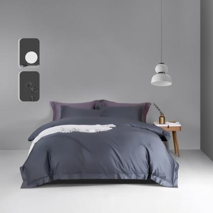 91家纺网 家纺一手货源 找家纺 玖玖爱2021新款100支纯色埋绳刺绣贡缎长绒棉四件套深灰