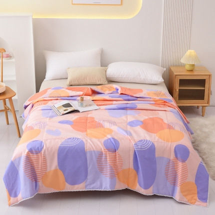 91家纺网 家纺一手货源 找家纺 启优被业 2022新款全棉印花夏被纯棉空调被子夏凉被