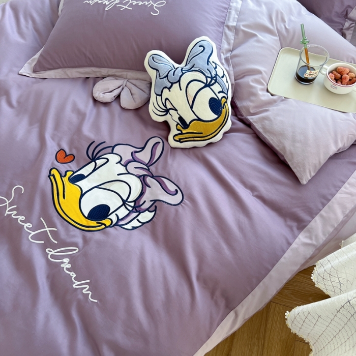 91家纺网 家纺一手货源 找家纺 朗莎家纺 2022新款正版卡通长绒棉四件套 唐老鸭