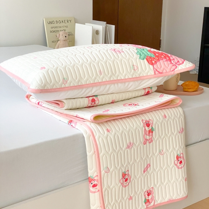 91家纺网 家纺一手货源 找家纺 （总）朗莎家纺 2022新款可机洗凉感丝迪士尼乳胶凉席