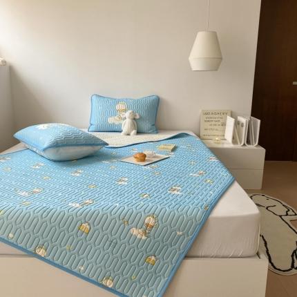 朗莎家纺 2022新款可机洗凉感丝卡通乳胶凉席 唐老鸭