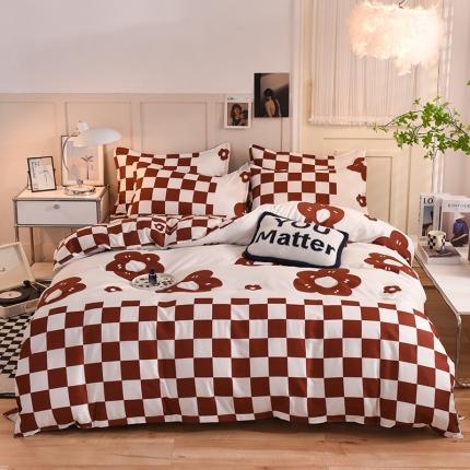 91家纺网 家纺一手货源 找家纺 (总) 妖妖家纺 2023新款芦荟棉AB双版印花四件套