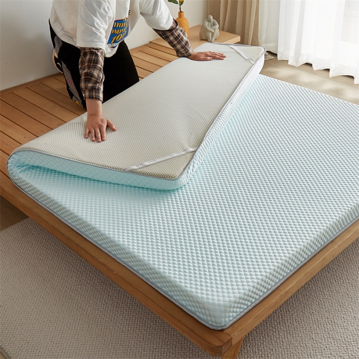 91家纺网 家纺一手货源 找家纺 寐珂 2025新款A类凉感魔豆豆床垫-双人款 薄荷绿