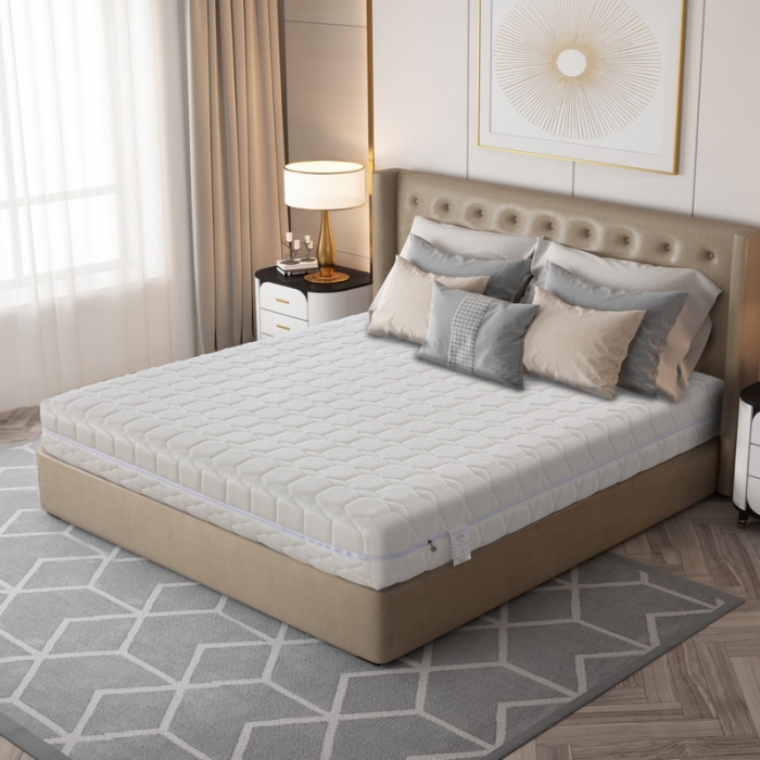 91家纺网 家纺一手货源 找家纺 时奥 2022新款7D袋装弹簧床垫全拆款 2cm海绵+2cm乳胶+布袋弹簧 白色