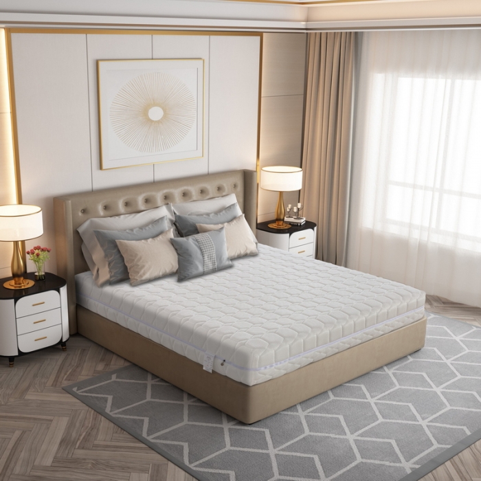 91家纺网 家纺一手货源 找家纺 时奥 2022新款7D袋装弹簧床垫全拆款 2cm海绵+2cm乳胶+布袋弹簧 白色