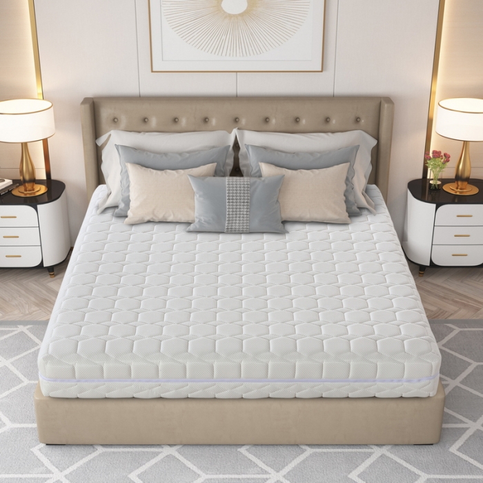 91家纺网 家纺一手货源 找家纺 时奥 2022新款7D袋装弹簧床垫全拆款 2cm海绵+2cm乳胶+布袋弹簧 白色