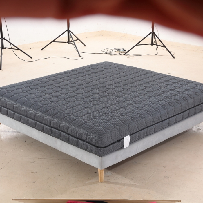 91家纺网 家纺一手货源 找家纺 时奥 2022新款7D袋装弹簧床垫全拆款 2cm海绵+2cm乳胶+布袋弹簧 灰色
