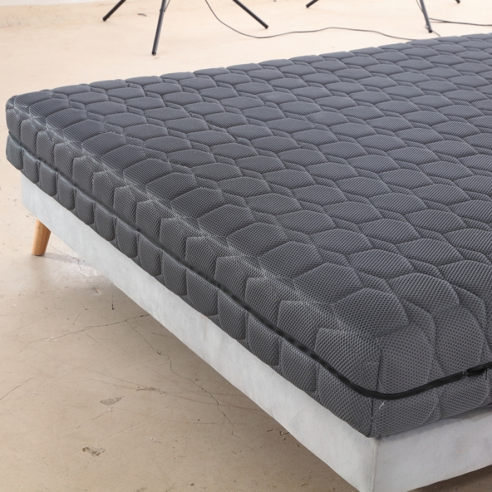 91家纺网 家纺一手货源 找家纺 时奥 2022新款7D袋装弹簧床垫全拆款 2cm海绵+2cm乳胶+布袋弹簧 灰色