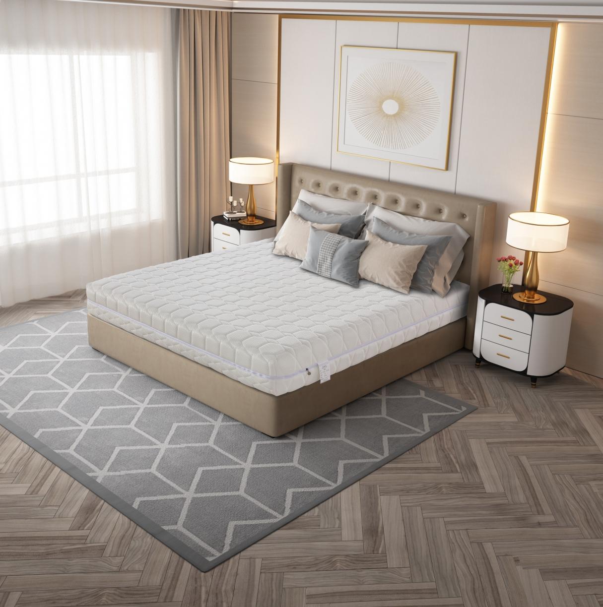 91家纺网 家纺一手货源 找家纺 时奥 2022新款7D袋装弹簧床垫全拆款 2cm海绵+2cm乳胶+布袋弹簧 白色