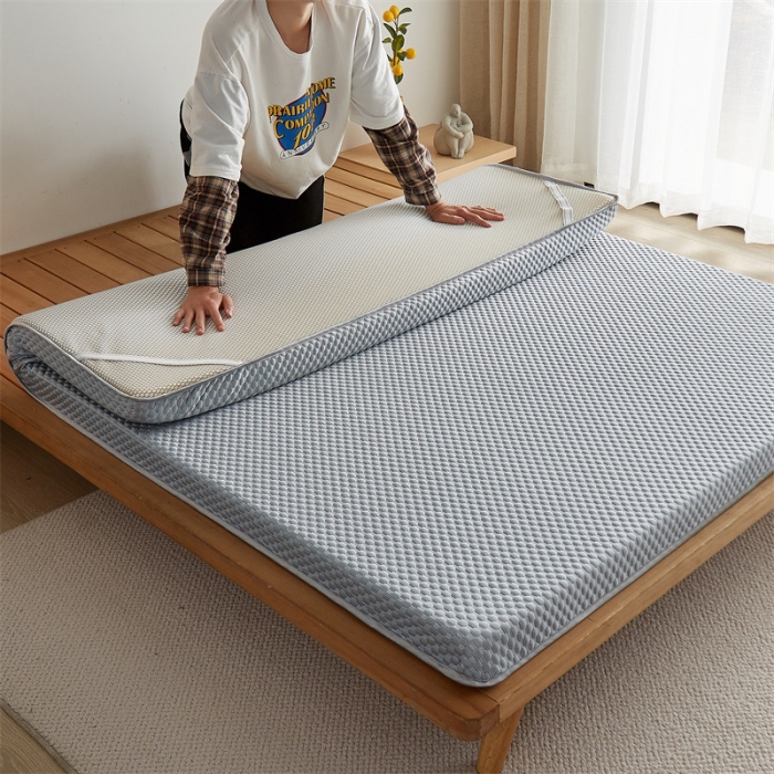 91家纺网 家纺一手货源 找家纺 寐珂 2025新款A类凉感魔豆豆床垫-双人款 烟熏灰