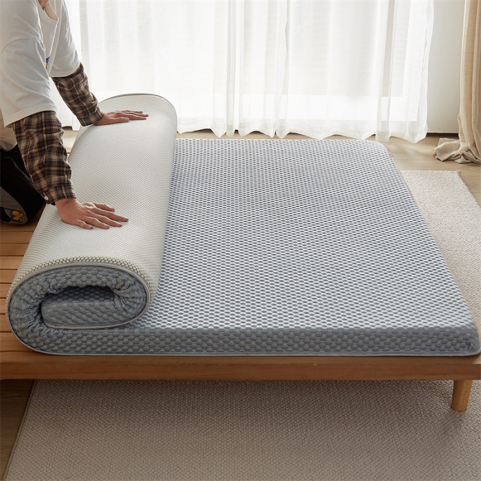 91家纺网 家纺一手货源 找家纺 寐珂 2025新款A类凉感魔豆豆床垫-双人款 烟熏灰