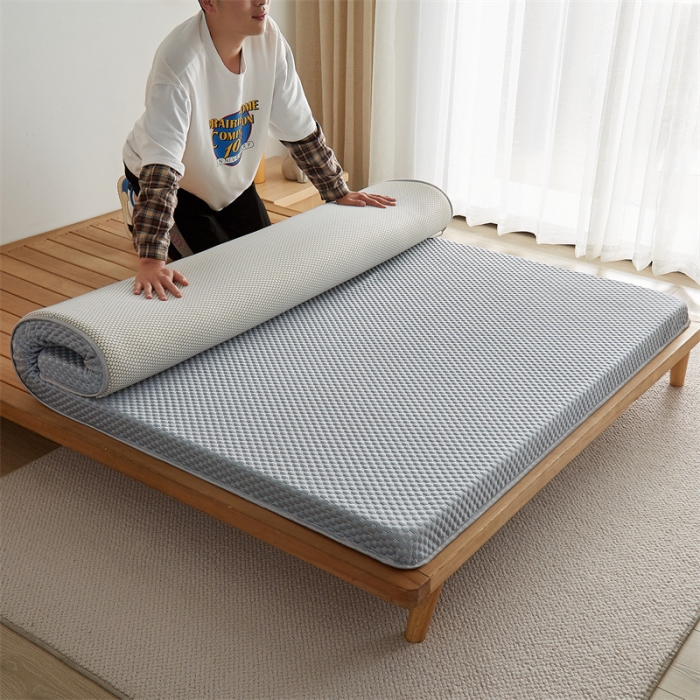 91家纺网 家纺一手货源 找家纺 寐珂 2025新款A类凉感魔豆豆床垫-双人款 烟熏灰