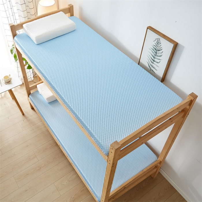 91家纺网 家纺一手货源 找家纺 寐珂 2025新款A类凉感魔豆豆床垫-学生款 天海蓝