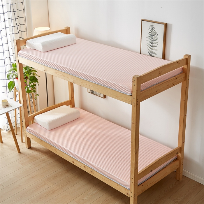 91家纺网 家纺一手货源 找家纺 寐珂 2025新款A类凉感魔豆豆床垫-学生款 胭脂粉