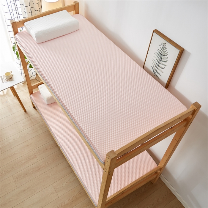 91家纺网 家纺一手货源 找家纺 寐珂 2025新款A类凉感魔豆豆床垫-学生款 胭脂粉