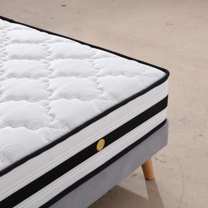 91家纺网 家纺一手货源 找家纺 时奥 2022新款弹簧床垫-白玫瑰（超柔宝宝绒） 舒睡款23cm2cm海绵+乳胶+独立弹簧