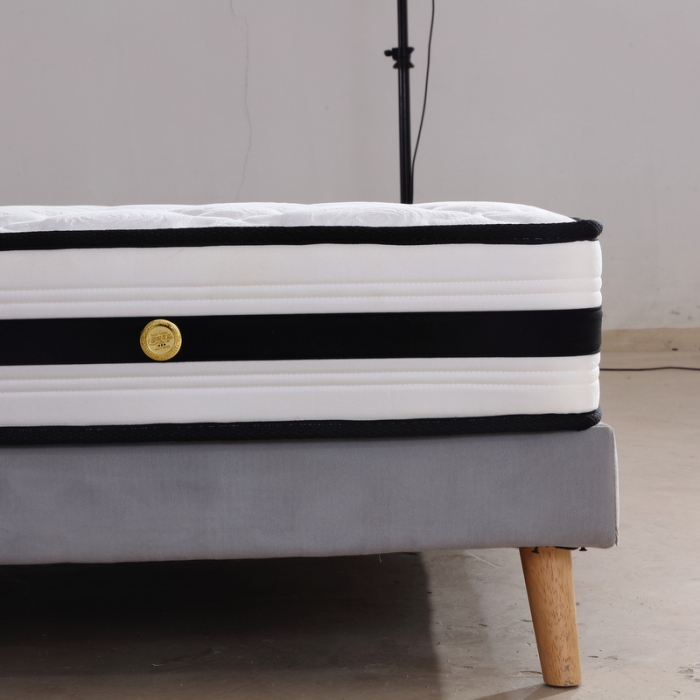 91家纺网 家纺一手货源 找家纺 时奥 2022新款弹簧床垫-白玫瑰（超柔宝宝绒） 深睡款 23cm2cm海绵+乳胶+布袋弹