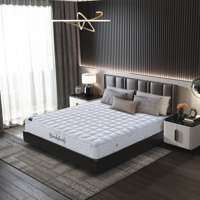 91家纺网 家纺一手货源 找家纺 时奥 2022新款弹簧床垫-羊绒款（针织面料） 独立弹簧+1.0乳胶(21cm)