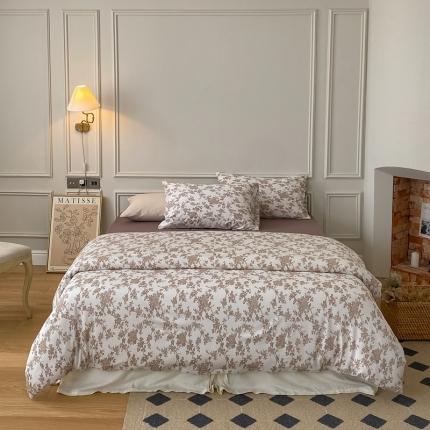 91家纺网 家纺一手货源 找家纺 （总）蘭菲家纺 2023新款针织棉碎花系列四件套