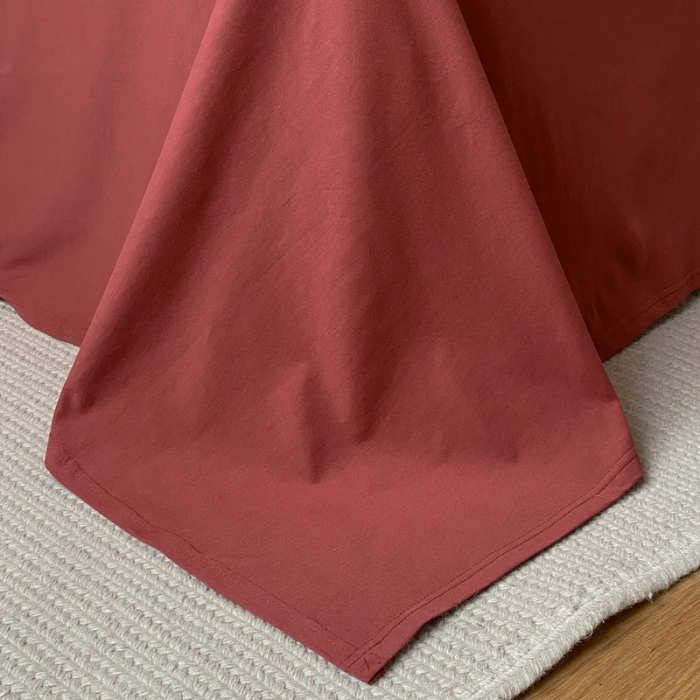 91家纺网 家纺一手货源 找家纺 蘭菲家纺 2023新款针织棉碎花系列四件套 酒红探戈