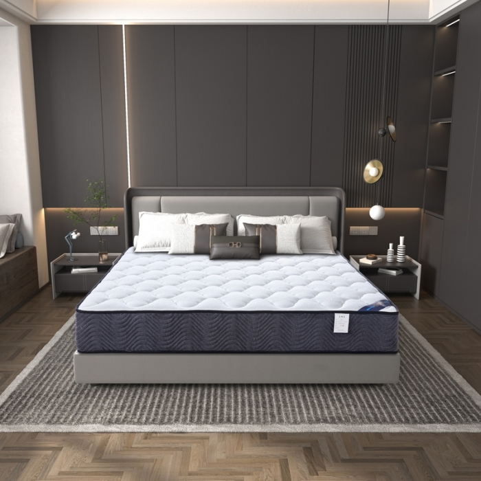 91家纺网 家纺一手货源 找家纺 时奥 2022新款弹簧床垫-M02（针织面料） 独立弹簧+1.2棕+2.0乳胶(23cm)