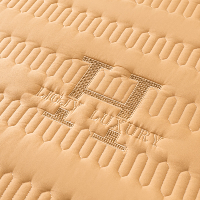 91家纺网 家纺一手货源 找家纺 鑫钰 2023年新款原棉大豆夹棉床笠直播爆款 琥珀橙