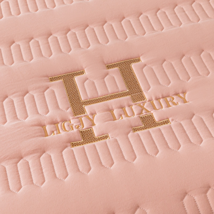 91家纺网 家纺一手货源 找家纺 鑫钰 2023年新款原棉大豆夹棉床笠直播爆款 香妃粉