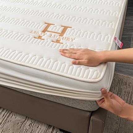 鑫钰 2023年新款原棉大豆夹棉床笠直播爆款 珍珠白