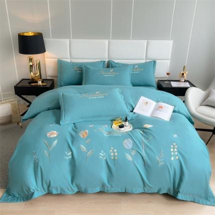 91家纺网 家纺一手货源 找家纺 （总）优轩 2022新款碳素磨毛刺绣四件套-邂逅