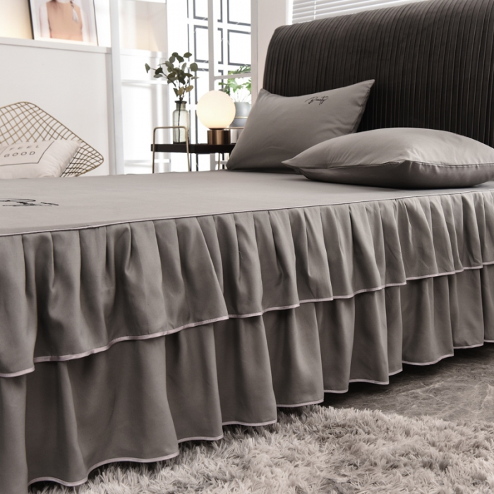 91家纺网 家纺一手货源 找家纺 （总）金米诺 2020新款双层绣花床裙