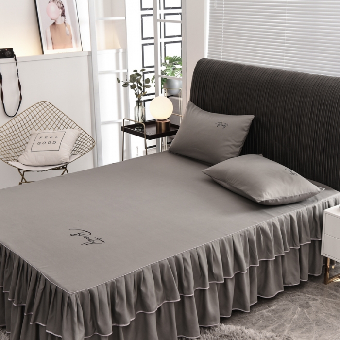 91家纺网 家纺一手货源 找家纺 （总）金米诺 2020新款双层绣花床裙