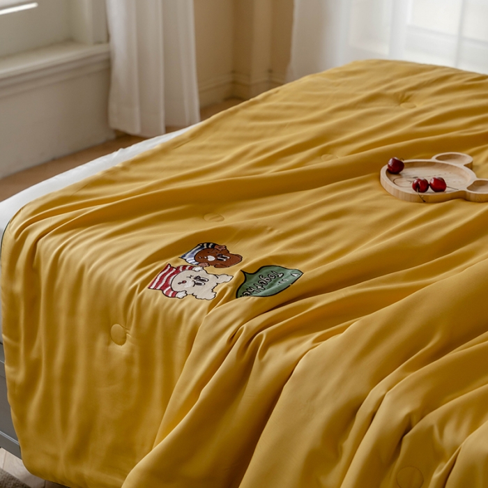 91家纺网 家纺一手货源 找家纺 （总）汇庭 2022新款单人绣花天丝夏被子被芯